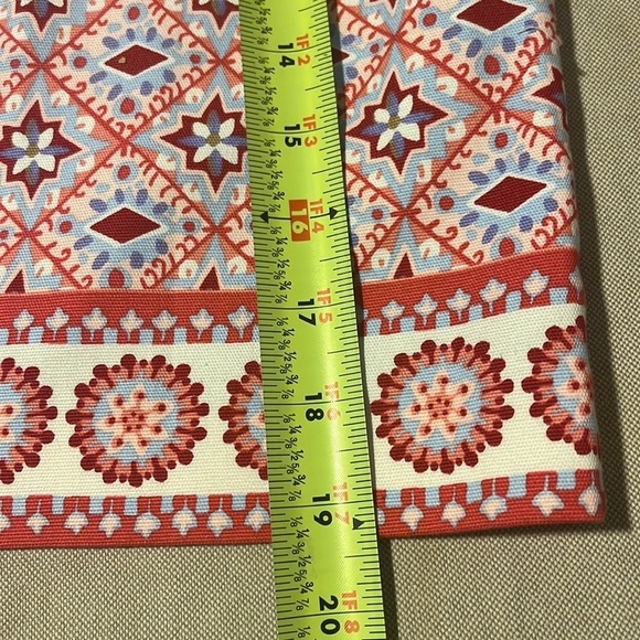 Talbots Canvas Skirt Red White Blue Artisan Design Knee Length‎ Size 8 - Picture 8 of 8